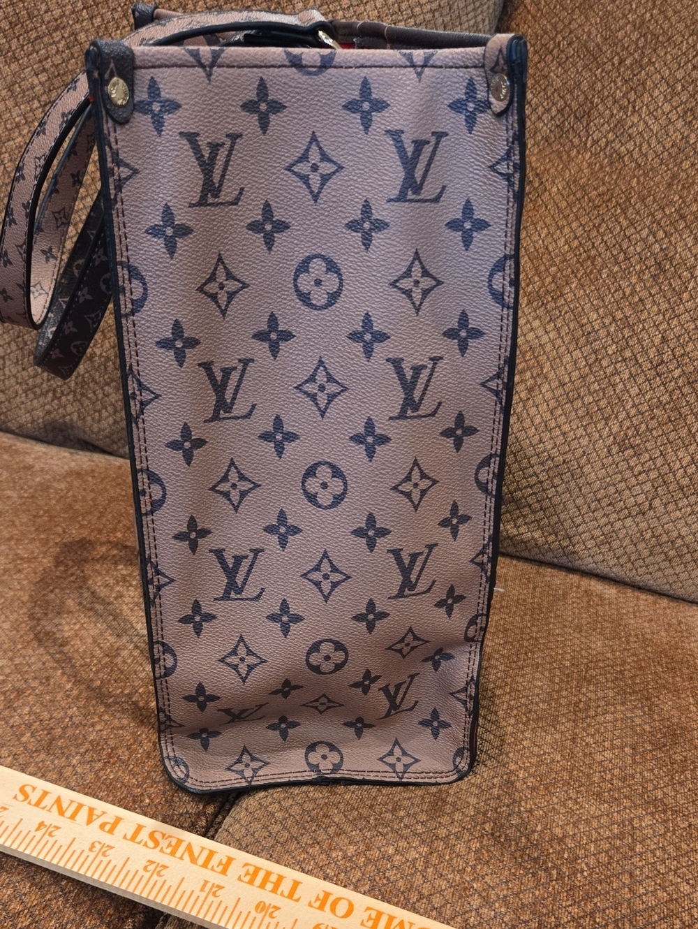Brown and Beige Large Tote Bag - Picture 5 of 8